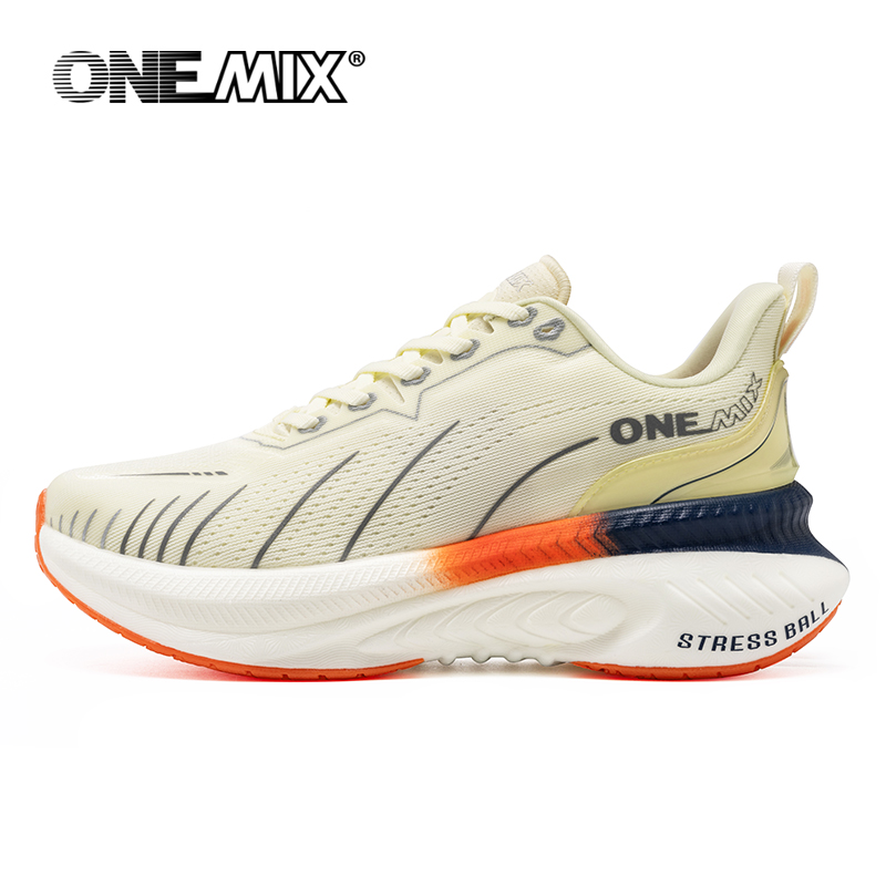 Reflective Night Running Shoes - ONEMIX White Road Running Shoes for