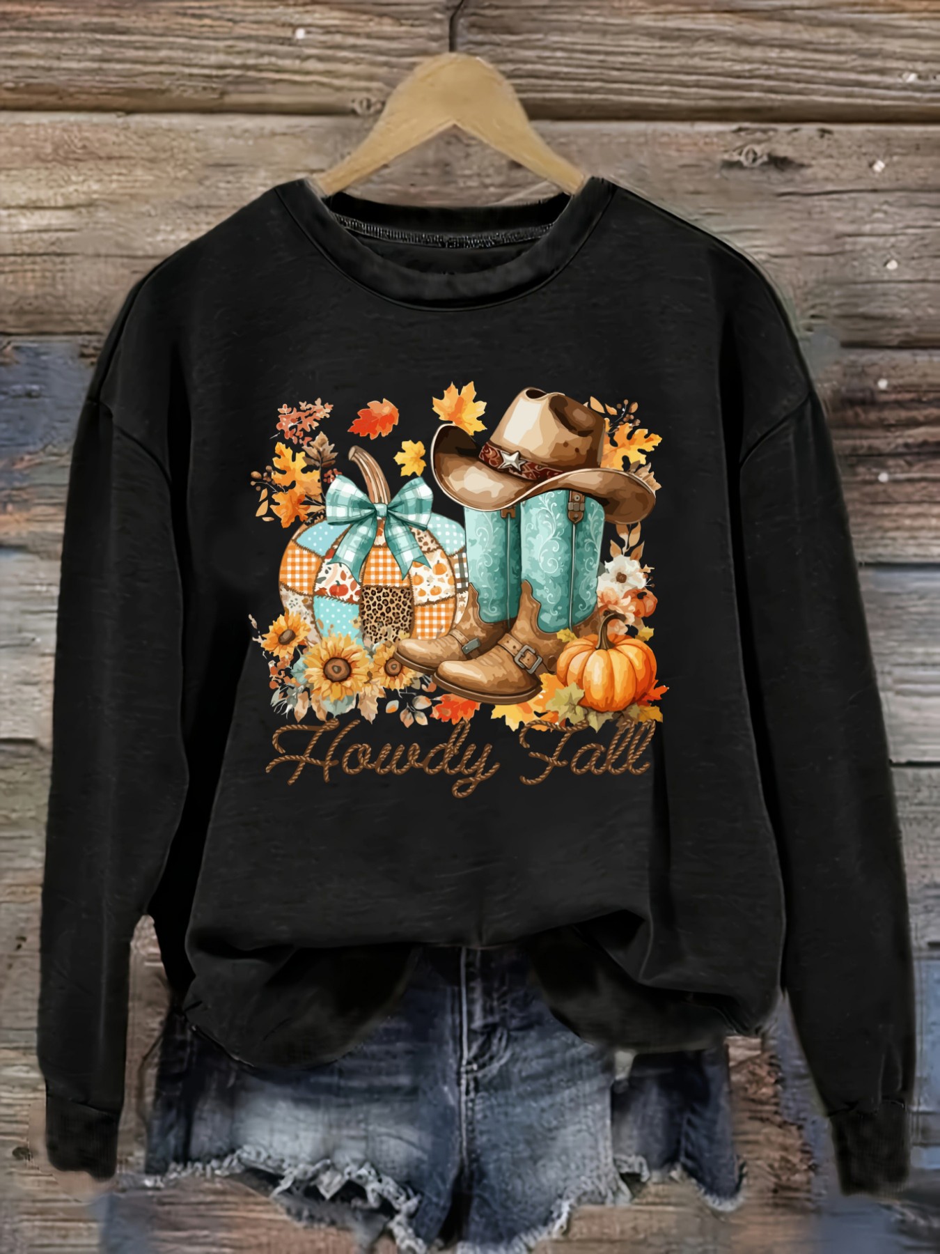 Boots - Women's Casual Long Sleeve Crew Neck