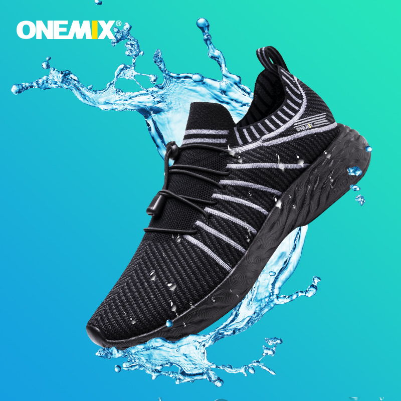 Waterproof Goretex Running Shoes - ONEMIX Waterproof Black Running Shoes for