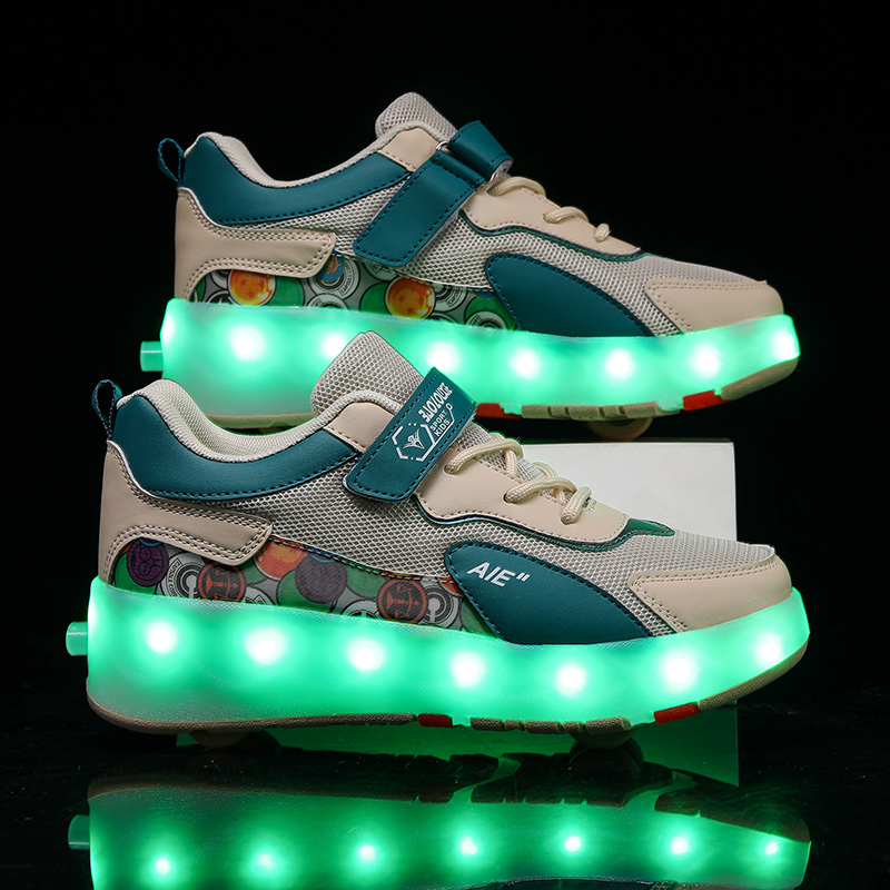 Running Shoes - Youth Roller Shoes With 4 Wheels