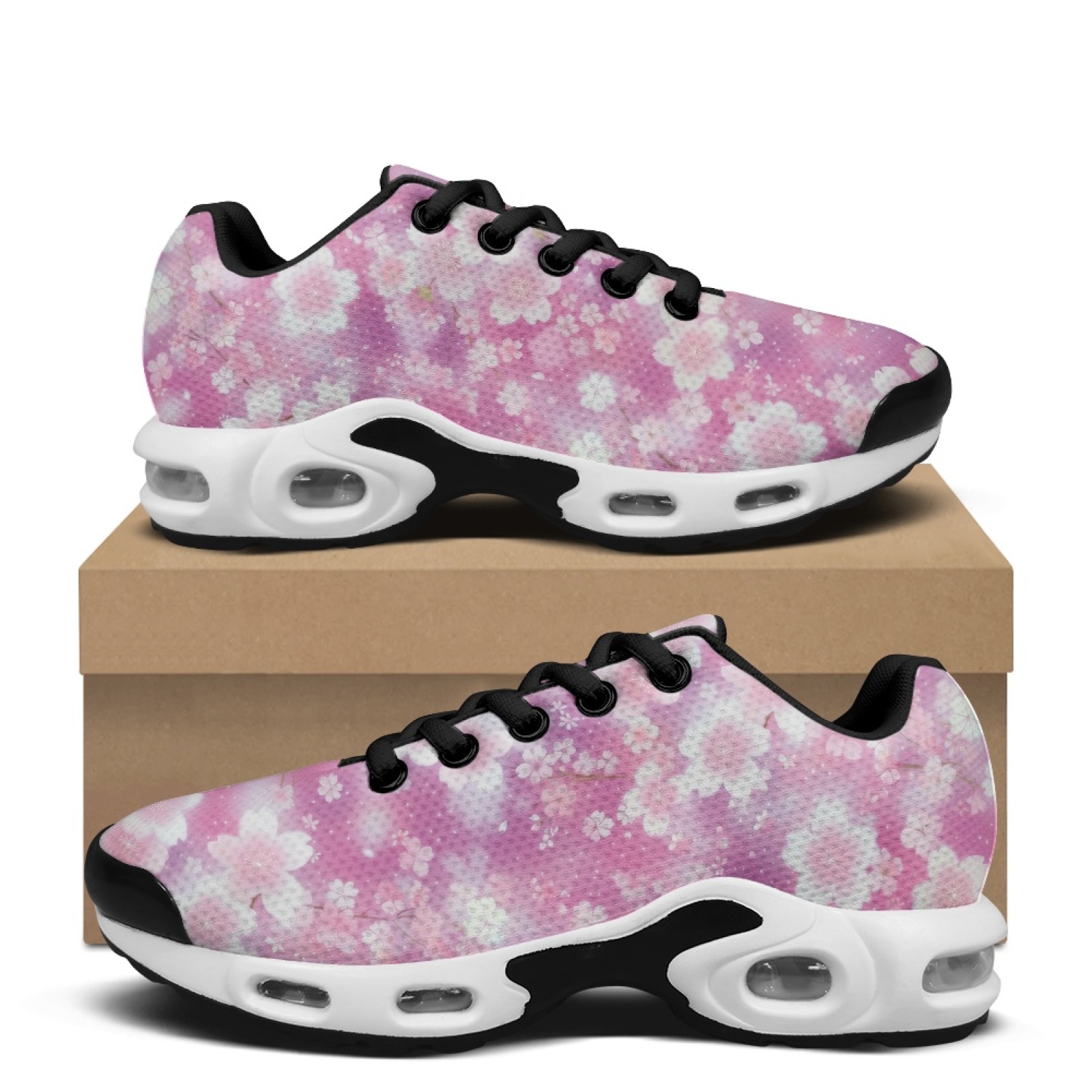 Air Cushion Jogger Shoes Men - PENSTROLL Pink Floral Pattern Air Cushion