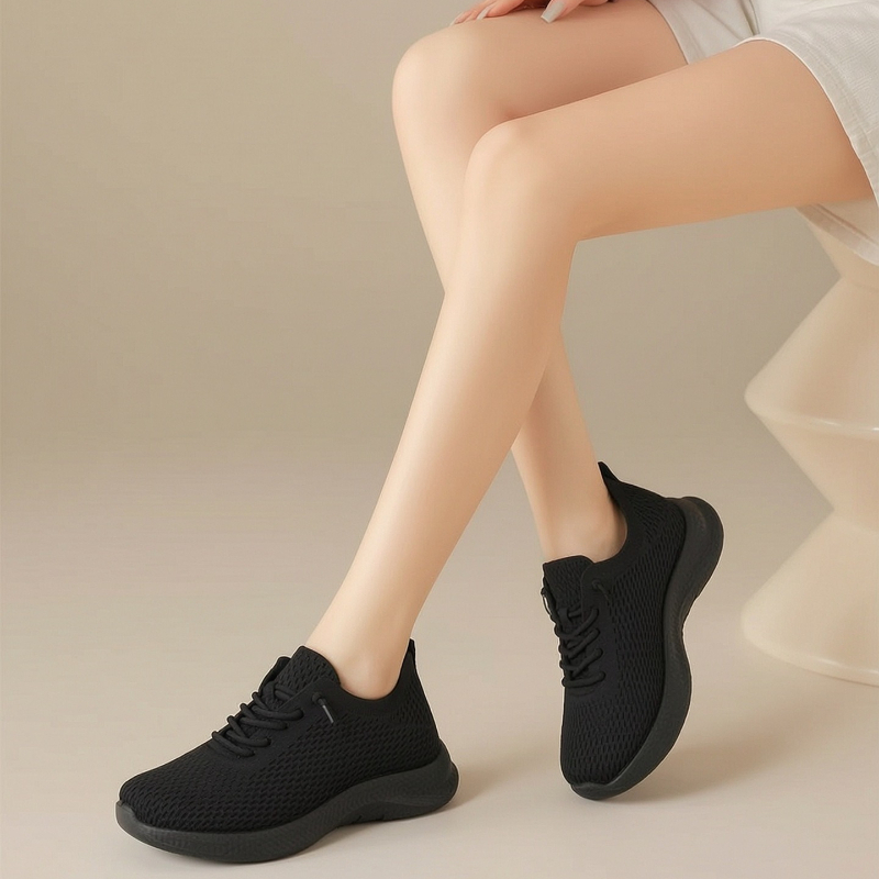 Summer Ladies Breathable Mesh  - огляд і ціна Knit Fabric Lace Up Sneakers