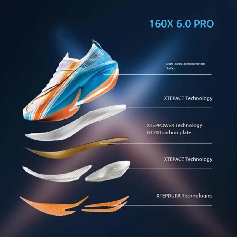 Xtep 160X 6.5 PRO Running Shoe - огляд і ціна Carbon Plate Marathon Racing Shoes