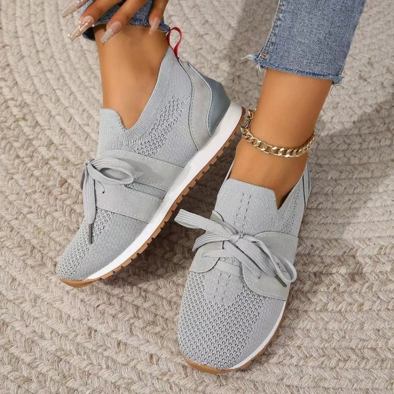 New Black Knit Breathable Wome - огляд і ціна Knit Fabric Lace Up Sneakers