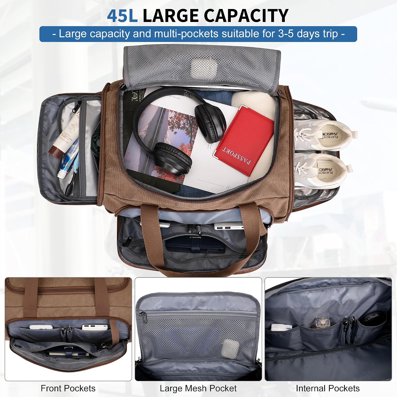 Canvas Duffle Bag for Men 3 in - огляд і ціна Men'S Shoes