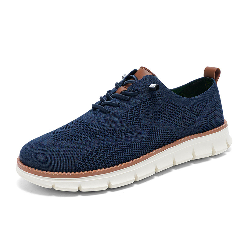 2026 New Men's Breathable Knit - огляд і ціна Knit Fabric Lace Up Sneakers