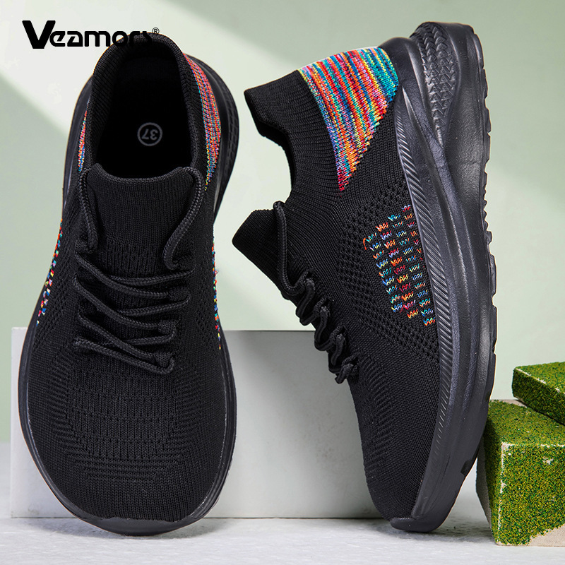 Breathable Mesh Sock Sneakers  - огляд і ціна Knit Fabric Lace Up Sneakers
