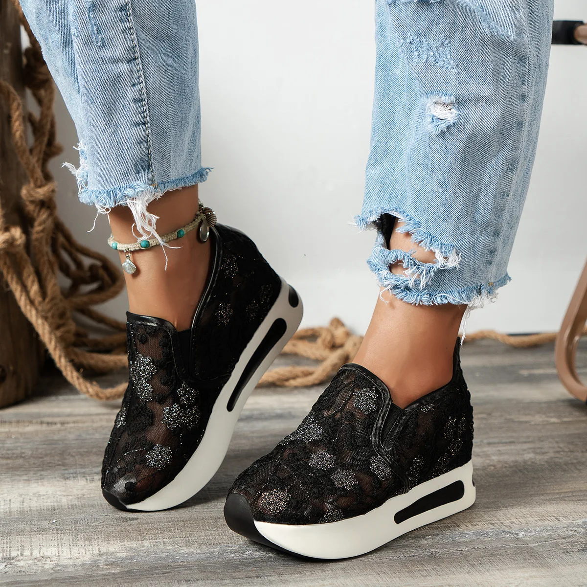 Lace Flats Platform Women Spor - огляд і ціна Breathable Mesh Athletic Shoes