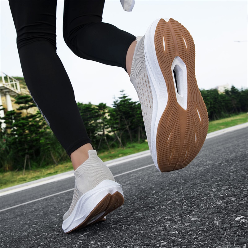 Unisex Slip on Sock Running Sh - огляд і ціна Knit Fabric Lace Up Sneakers