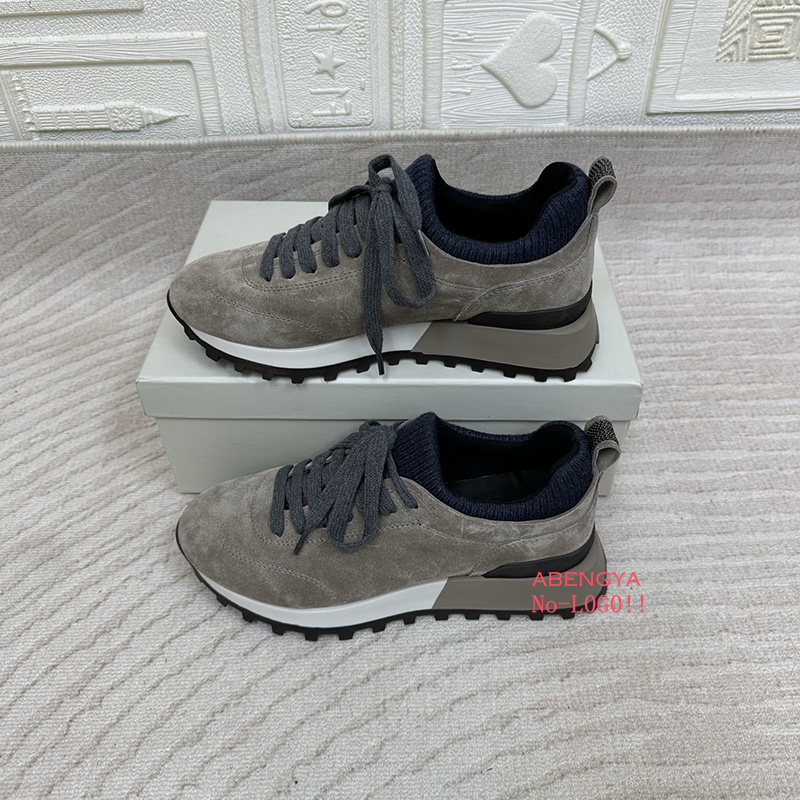 2025 White Knitted Suede Flat  - огляд і ціна Knit Fabric Lace Up Sneakers
